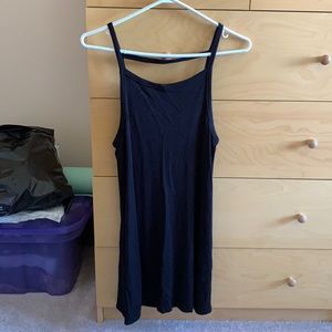 Caged back black dress